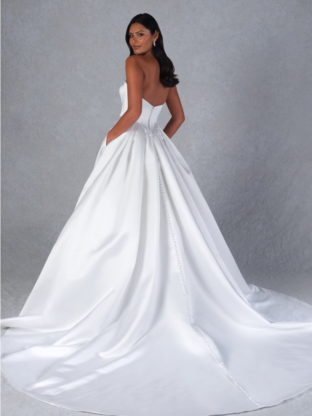 Justin Alexander | Rings Collection Strapless Satin Ball Gown in Ivory - Picture 2 of 5